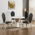 thumbnail image 3 of 46.85Inch Modern Round Dining Table, Marble Top Kitchen Table with Stainless Steel Base, Luxury Breakfast Table for Dining Room, Kitchen, 3 of 8