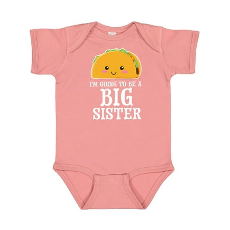 

Inktastic Big Sister with Taco Illustration Gift Baby Girl Bodysuit