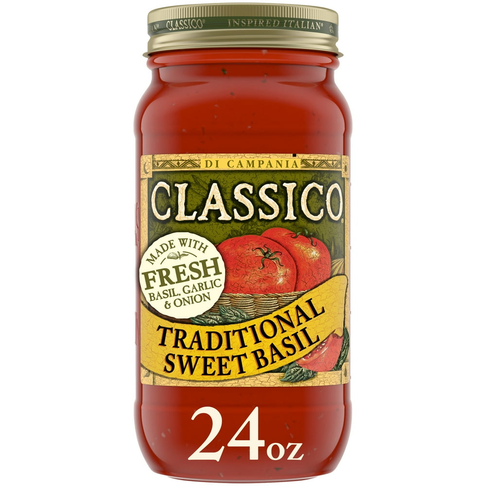 Classico Traditional Sweet Basil Pasta Sauce 24 Oz Jar 