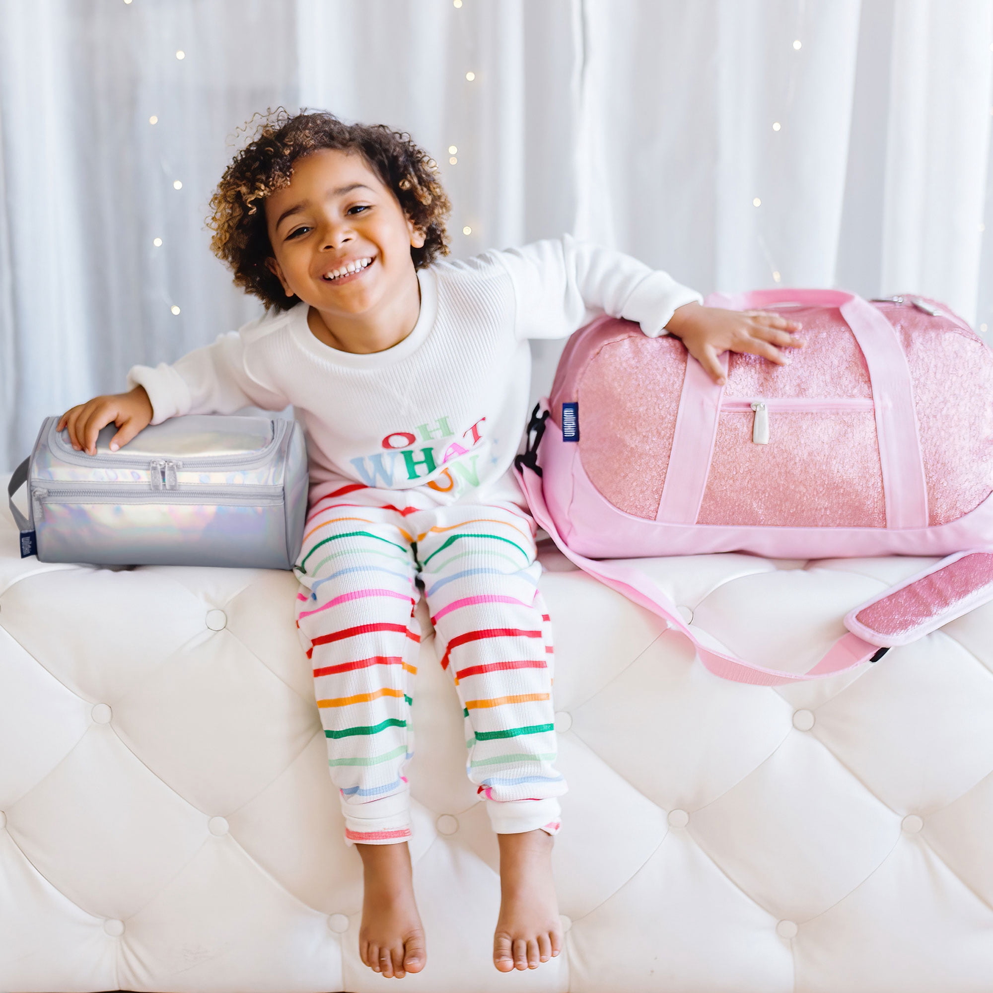 Wildkin Kids Travel Toiletry Bag (Holographic Silver)