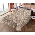 thumbnail image 4 of Ambesonne Tropical Fitted & Flat Sheet with Shams 4 Pcs Set, Simple Spots and Leaves, Calking, Dark Mustard Eggshell, 4 of 5