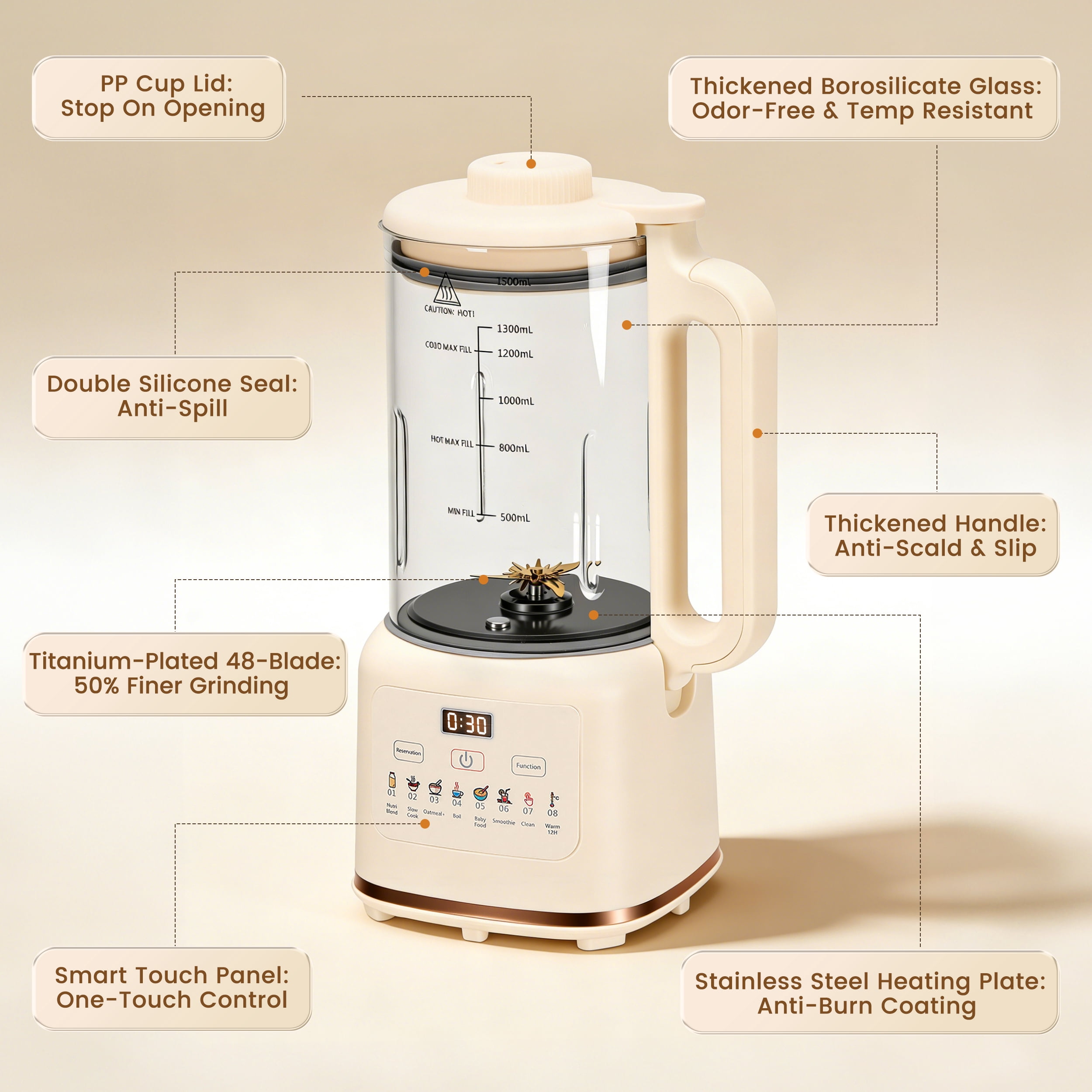 AMTPM 56oz Nut Milk Maker , 10-in-1 Automatic Vegan Milk Machine, for Almond Milk Oat Milk Soy Milk, Filter-Free, Self-Cleaning, 12H Timer