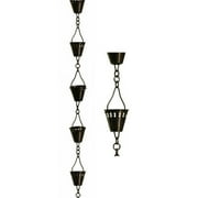 Patina Products 8.5ft. Antique Copper Shade Cup Rain Chain R257