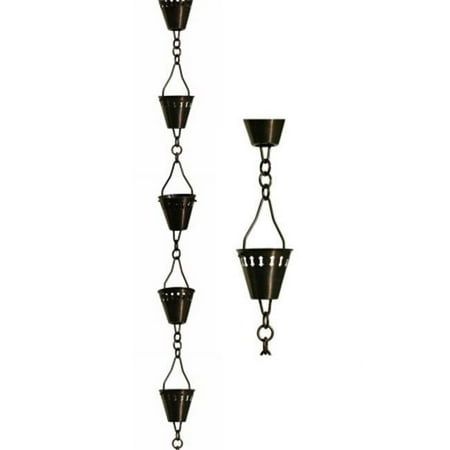 Patina Products 8.5ft. Antique Copper Shade Cup Rain Chain R257
