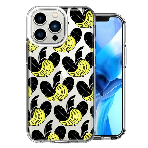 MUNDAZE For Apple iPhone 13 Pro Tropical Bananas Design Double Layer Phone Case Cover