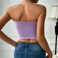 thumbnail image 4 of Womens Butterfly Embroidered Corset Top strapless Satin Going Out Lingerie Shapewear Purple M, 4 of 4