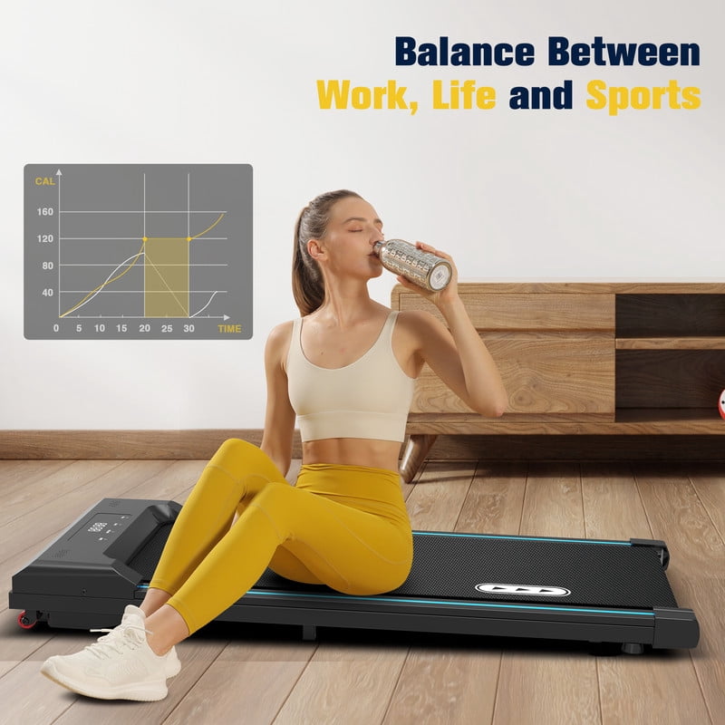 Redliro Walking Pad Under Desk Treadmill 265LBS 2.25HP Running Machine for Home Office, Black