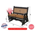 thumbnail image 4 of ECOMMERSIFY INC 5FT-Cedar-Poly Lumber Mission Porch Glider Heavy Duty Everlasting PolyTuf HDPE - Made in USA - Amish Crafted, 4 of 4