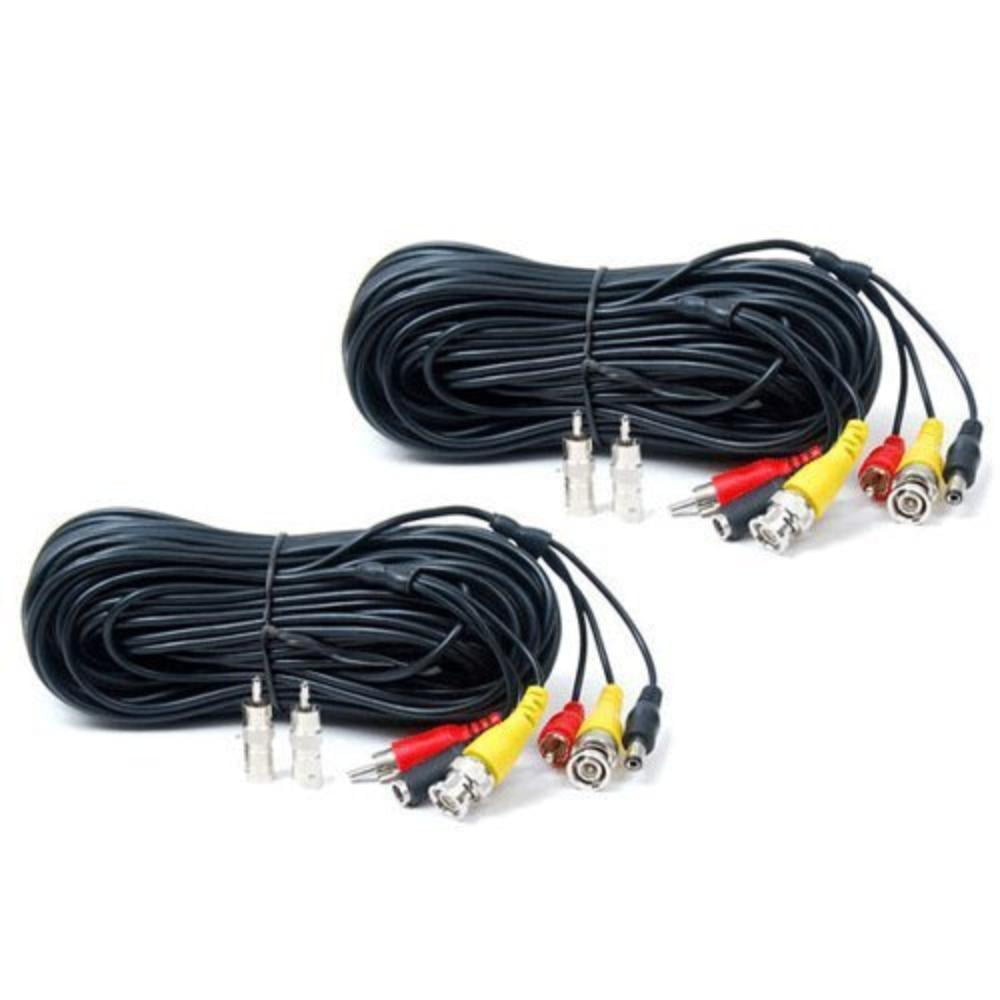 2 Pack Audio Video Power 150ft HD Security Camera Cables PreMade All