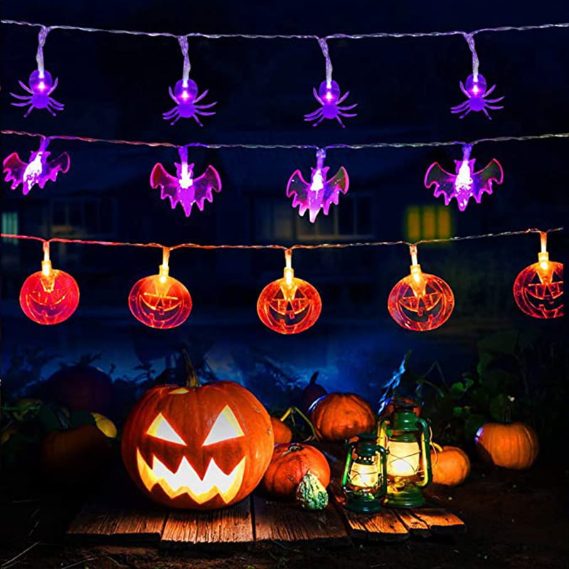 Halloween LED String Lights Spider Bat Skull Pumpkin Eyeball 20 LEDs Fairy Light 