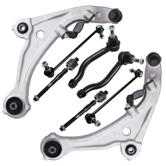 Detroit Axle - Front Lower Control Arms Kit for 2007-2013 Nissan Altima, 2 Lower Control Arms w/Ball Joints, 4 Inner & Outer Tie Rods, 2 Sway Bars 2008 2009 2010 2011 2012