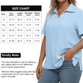 thumbnail image 4 of Oryer Womens Plus Size Tops V Neck Trendy Tunic Polo Casual Shirts Short Sleeve Womens Blouses Summer, 4 of 7