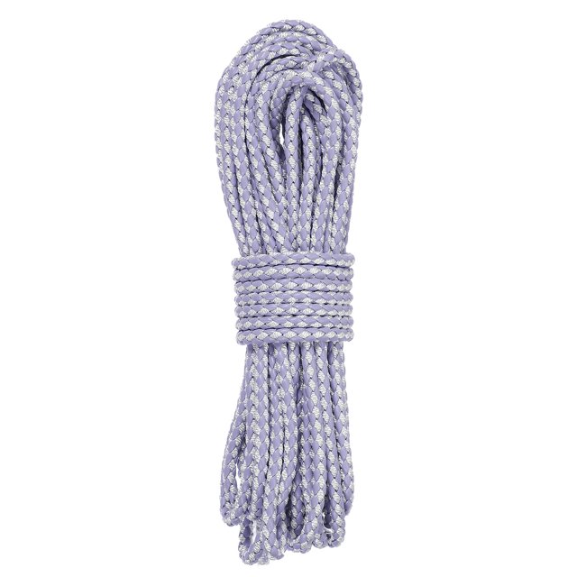 Cordón de Cuero de 11 Yardas, Cuerda Trenzada Redonda de 5.5mm para Manualidades, Fabricación de Joyería, Collares, Pulseras, Cinturones, Lila Claro+Blanco
