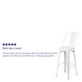 thumbnail image 4 of Flash Furniture Commercial Grade 30" High White Metal Indoor-Outdoor Barstool with Removable Back, 4 of 12
