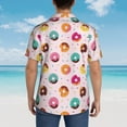 thumbnail image 6 of Balery Colorful Donuts Print Men's Hawaiian Shirts Short Sleeve Beach Shirt Relaxed Fit Vacation Button Down Shirts-XX-Large, 6 of 9