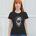 thumbnail image 4 of Sugar Skull Portrait T-Shirt Gothic Beauty Red Lips Day of the Dead Dia de Los Muertos Mexican Calavera Women's Tee, 4 of 7
