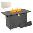 thumbnail image 1 of Costway 44.5" Propane Fire Pit Table with Metal Slatted Tabletop & Stainless Steel Burner Black, 1 of 10