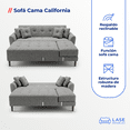thumbnail image 4 of LASE Muebles Sala Esquinera En L Sofá Cama Reclinable 3 En 1 • California Onix, 4 of 6