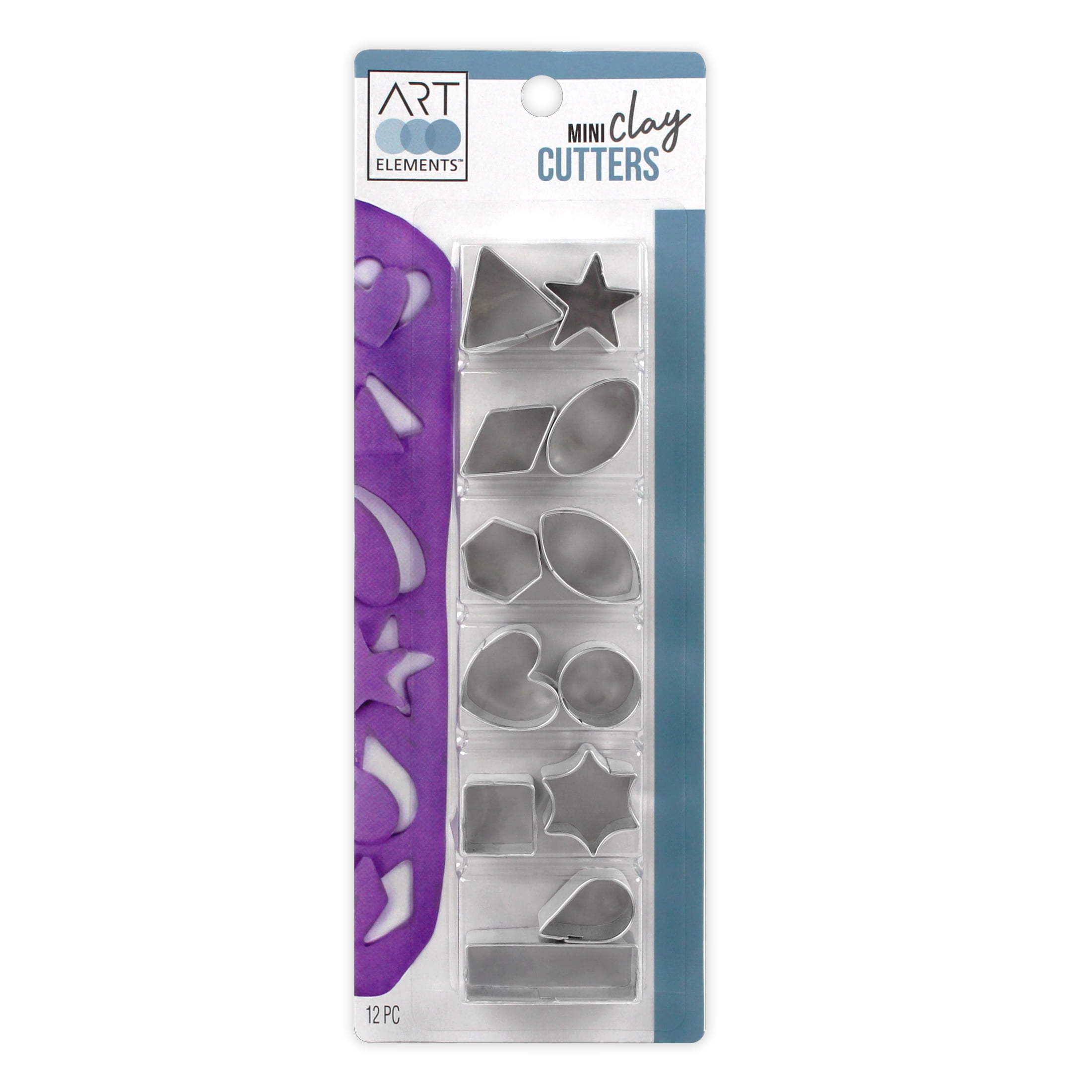 (2 pack) ArtSkills Art Elements Mini Clay Cutters 12ct Premium Stainless Steel Clay Tools Craft Kit