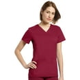 thumbnail image 1 of Allure by White Cross Women's Mock Wrap Knit Side Panel Solid Scrub Top, 1 of 1