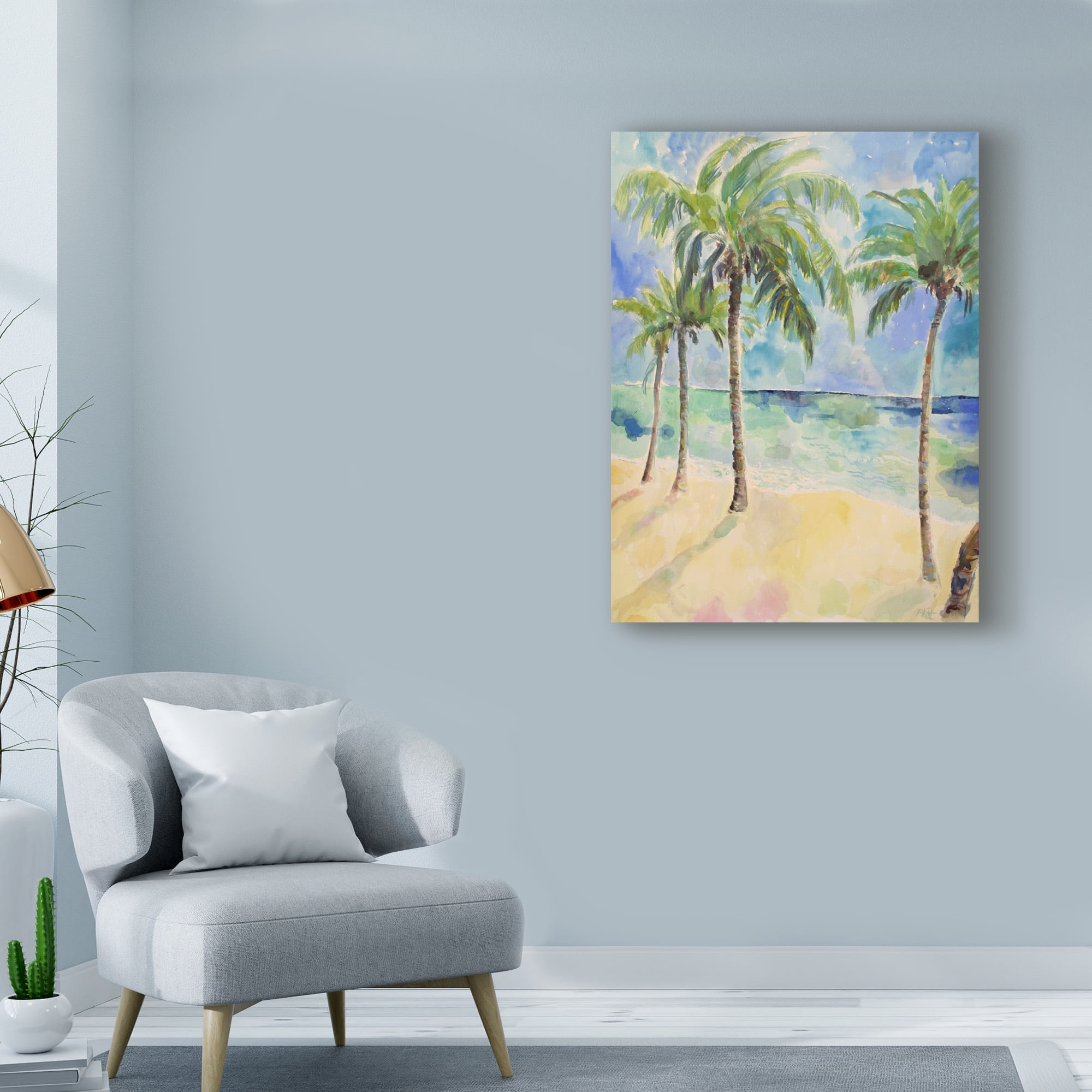 Trademark Fine Art 'Palm Trees Coastal' Canvas Art by Lorraine Platt