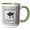 Green/White, variant on 3drose, Graduation Cap, Diploma, Faded Dots, Silver Frame, Vines, 2019, Black, 11oz Two-tone Black Mug