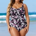 thumbnail image 2 of Womens Plus Size One Piece Swimsuit- Tummy Control Bathing Suit Full Coverage Swimwear/Light Purple/3XL, 2 of 4