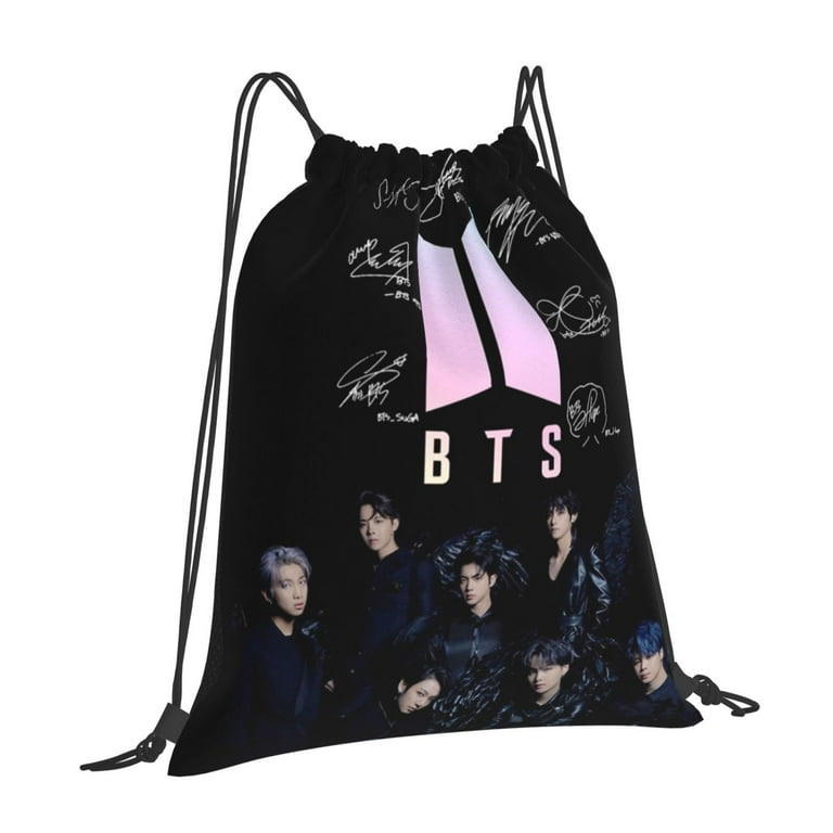 BTS Drawstring Backpack Sport Gym Bag For Yoga Swimming Gymsack Sport Strap Pack Bag