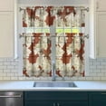 thumbnail image 3 of Pioneer Kitchen Curtains and Valance Set 36 Inch Tier White Flowers on Red 3 Pieces Set Dining Room Small Curtain Drapes Cafe Curtains Valance for Home Decor Rod Pocket, 3 of 6