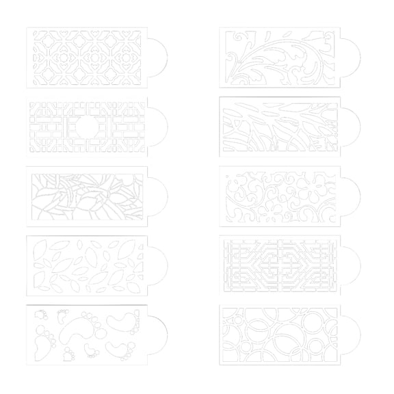 Yoone 10Pcs Cake Stencil Durable Smooth Decorating Tool Baking Lace Template for Kitchen