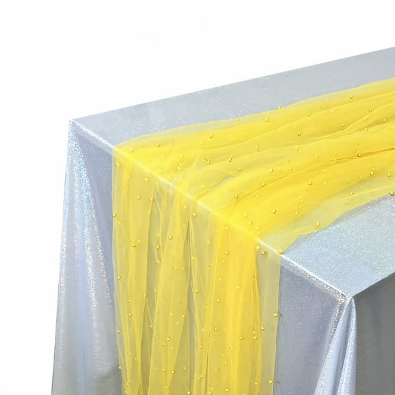 AUQ Summer Table Runner,Tear Resilient Farmhouse Table Runner,Prompt Cleanup Kitchen Table Decor,Yellow