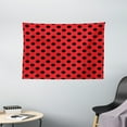 thumbnail image 1 of Red and Black Tapestry, Retro Vintage Pop Art Theme Old 60s 50s Rocker Inspired Bold Polka Dots Image, Wall Hanging for Bedroom Living Room Dorm Decor, 60W X 40L Inches, Scarlet, by Ambesonne, 1 of 2
