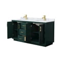 thumbnail image 3 of Wyndham Collection Miranda 66" Metal&Wood Double Bathroom Vanity in Green/Gold, 3 of 6