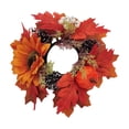thumbnail image 2 of Honmine Autumn Pumpkin Candlestick Wreath, Simulation Maple Pinecone Tabletop Centerpiece, Fall Harvest Decor for Mantel, Shelf, Dining Table, 2 of 6