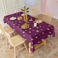 thumbnail image 3 of Purple Christmas Star Pattern Rectangle Tablecloth 60"x102",Waterproof Polyester Rectangle Table Cloth, Wipeable Spillproof Polyester Tablecloth for Dining, Camping, Indoor and Outdoor, 3 of 6