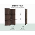 thumbnail image 6 of 4 Panels Room Dividers with 2 Removable Storage Shelves Folding Portable Partition Screen with Hand-Woven Rattan Design Wood Frame Fiber Privacy Screen with Shelves for Home and Office, 6 of 7