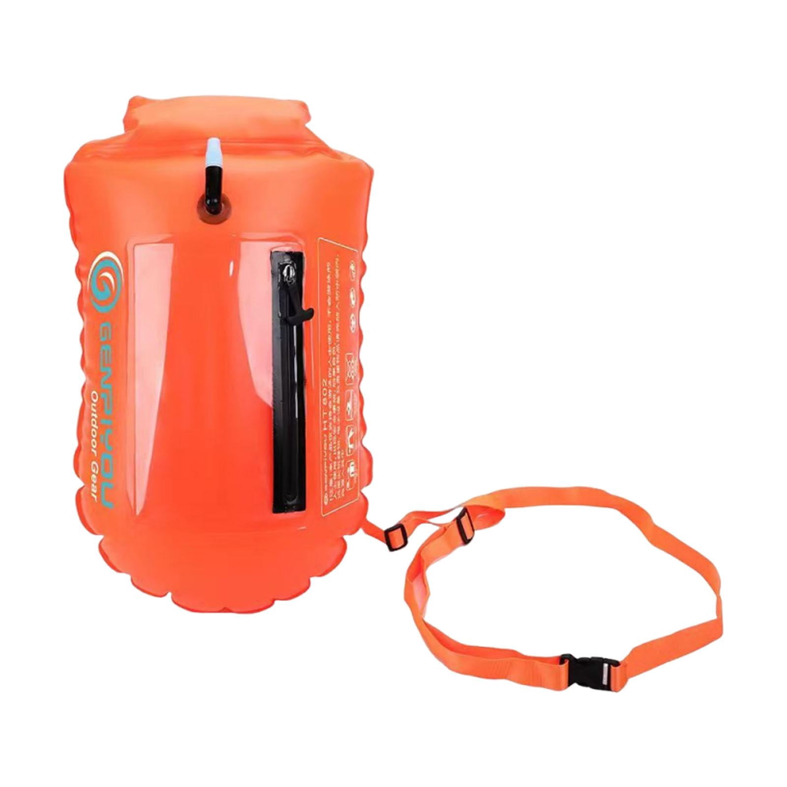 harayaa Swim Bouy Accessory Large Capacity PVC Sturdy Swimming Inflatable Waterproof Bag Orange