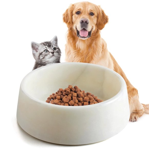 Cuenco para perros Pet Bowl SAMAH, de mármol, antideslizante, resistente, capacidad de 1 litro