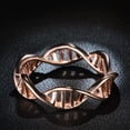 thumbnail image 4 of Silver/Rose Gold Plated DNA Double Helix Symbol Molecule Ring Spiral Hollow Band, 4 of 6