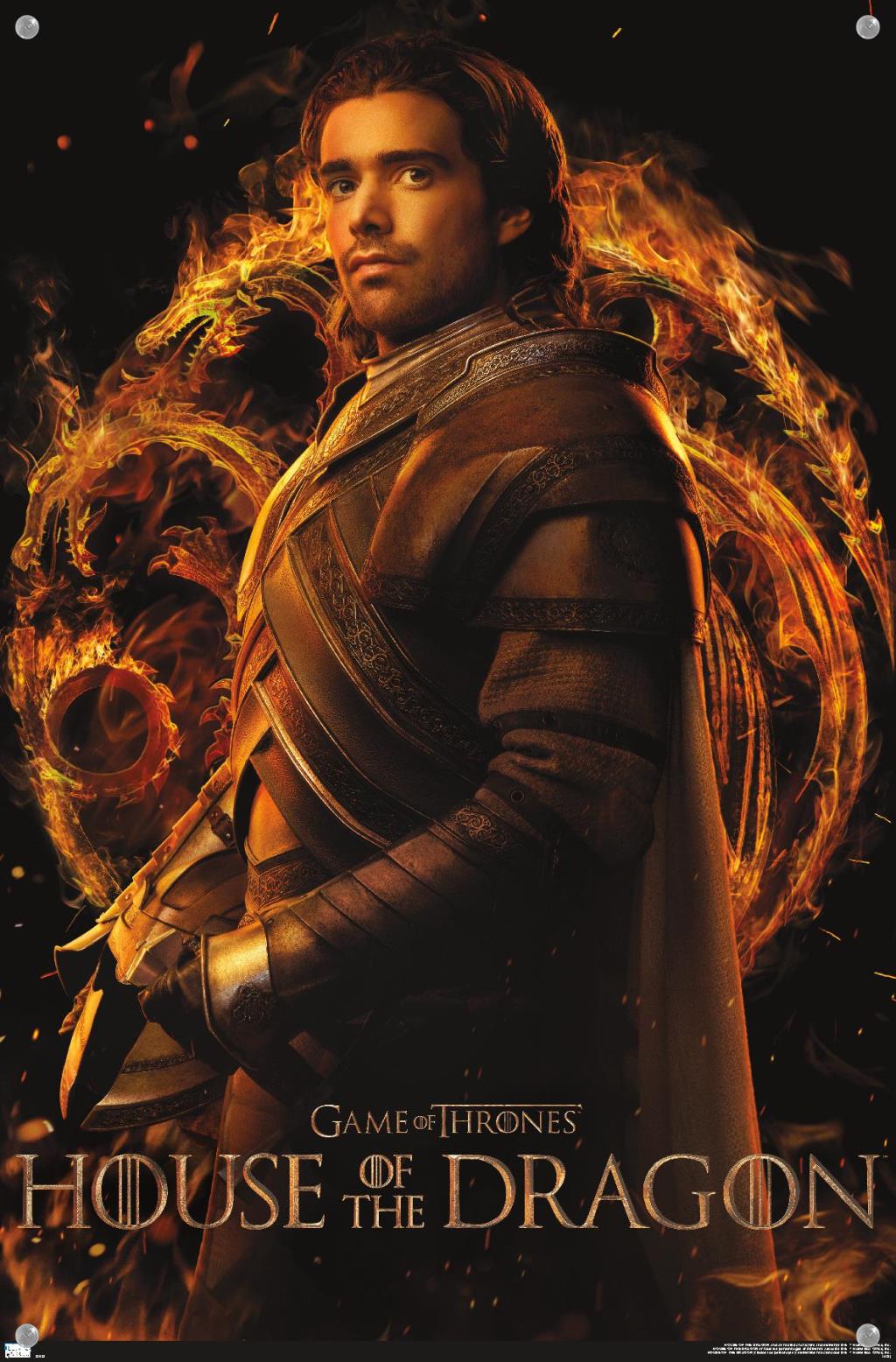 House of the Dragon - Criston One Sheet Wall Poster with Push Pins, 14.725" x 22.375"