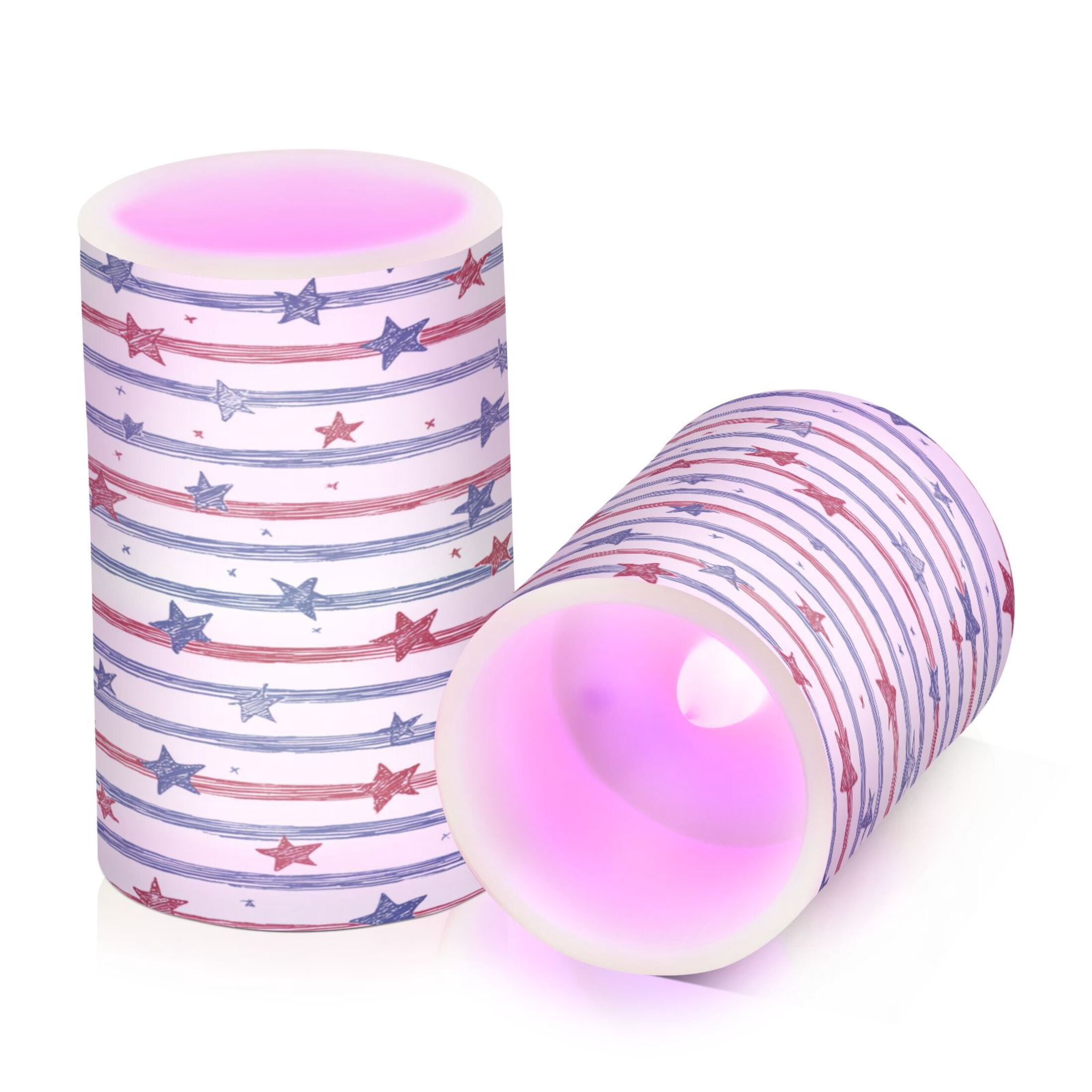 Electronic Candles Light Combination 3x5In, 3x4In Flameless Candles Plastic Festive Decoration Party Christmas Decoration The Stars and Stripes