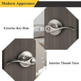 thumbnail image 2 of Wave Style Lever Handles Entrance Door Knobs Entry Door Locks Brushed Nickel, 2 of 5