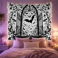 thumbnail image 2 of Monochrome Black Arched With Iron Gate At Its, Spooky Gothic for Gothic Decor Fans, Dark Art Decor Room Accent, Halloween Gift, Tapestry Wall Hanging for Bedroom and Dorm, 2 of 7