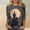 Brown women plus size holiday tops a1, variant on Women Plus Size Holiday Gothic Graphic Pullover Tops Round Neck 3/4 Sleeve Casual Tunic Blouse for Autumn, Beige 4XL