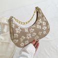 thumbnail image 1 of Bolso de hombro para mujer Cadena con estampado de flores Bolso para axilas Bolso de diseñador (Caqui), 1 of 8