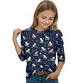 thumbnail image 4 of Abcomgle Girls Top 7-16 Crewneck Cat Riding Bike Graphic Toddler Girls T-Shirts Summer 3/4 Sleeve Girls Shirts Casual Cotton Toddler Tops Girls, 4 of 5