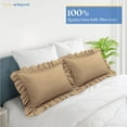 thumbnail image 2 of HNB Store Pillow cases Premium 600TC | Luxury Soft Egyptian Cotton Pillow Case | Queen 20x30" inch | 2 Pieces Pillow Case | Taupe Ruffled, 2 of 8