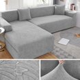 thumbnail image 1 of Waterproof Sofa Covers 1/2/3/4 Seats Jacquard Solid Couch Cover L Shaped Sofa Cover Protector Bench Covers, 1 of 7