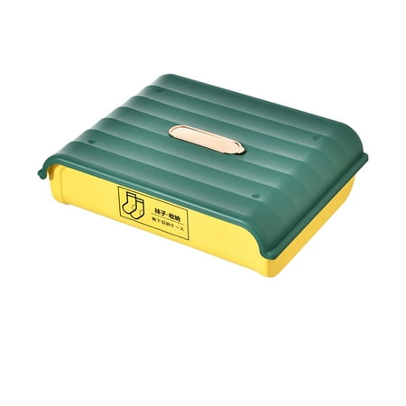 

huibaojia Separate Grids Underwear Organizer with Lid Plastic Ties Socks Bra Storage Holder Household Supplies