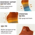 thumbnail image 4 of OpetHome 6 Pairs Colorful Striped Low-Cut Round Toe Socks, Unisex Daily Athletic Socks for Cycling Running Walking Travel Medium, 4 of 5
